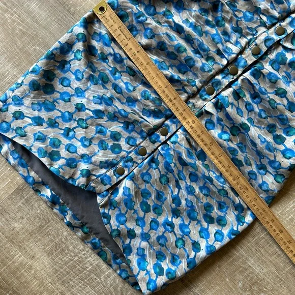 RACHEL COMEY 100% Silk Ruched Y2K Mini Dress sz S Snap Front Spaghetti Strap - Picture 7 of 15